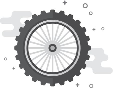 Flat Grayscale Icon - Motorcycle tyre