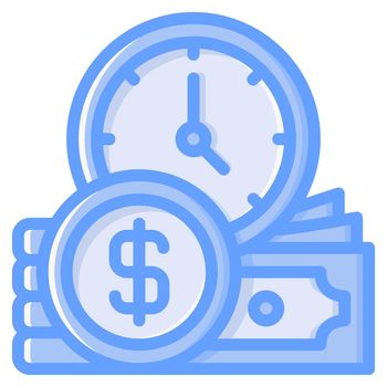 time is money icon design blue style