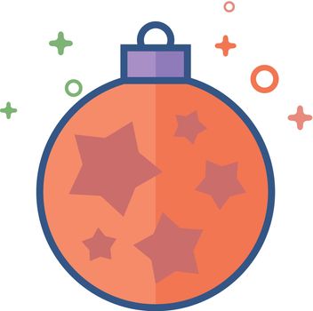 Flat Color Icon - Christmas Orb