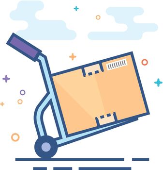 Flat Color Icon - Logistic trolley