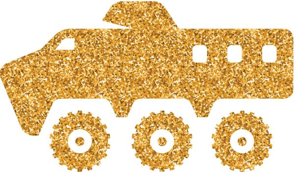 Gold Glitter Icon - Armored vehicle