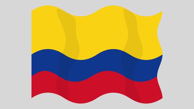 Flying flag of Colombia.