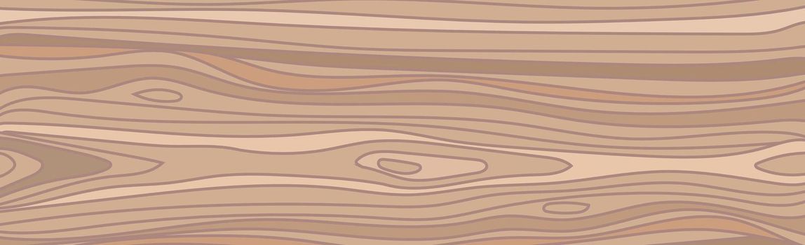Panoramic texture of light wood with knots - Vector