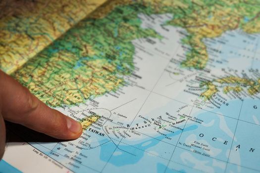 Taiwan Island on a map