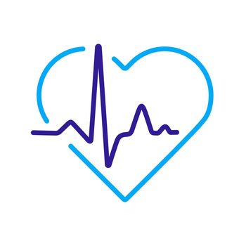 Heart cardiogram, heartbeat vector icon