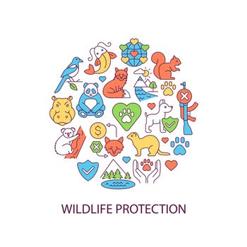Wildlife protection abstract color concept layout with headline