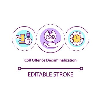 CSR offence decriminalization concept icon