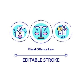 Fiscal offence law concept icon