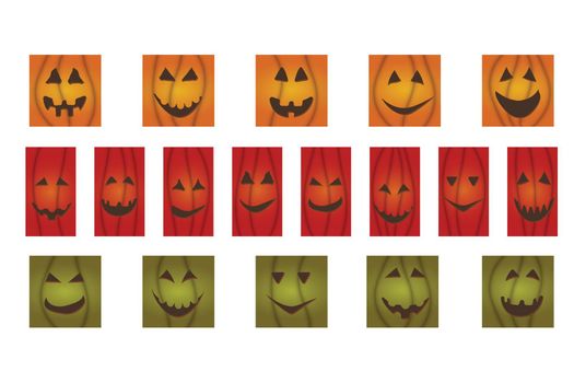 halloween pumpkin face jack-o-lantern on social media post template