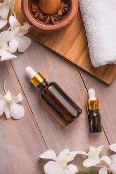 Bottle of aroma essential oil or spa and natural fragrance oil