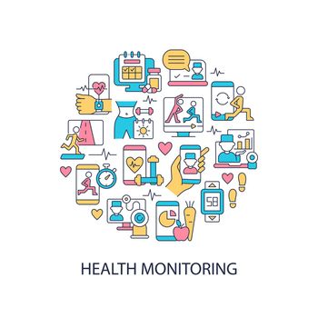 Health monitoring abstract color concept layout with headline