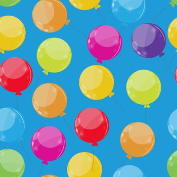 Color Glossy Balloons Seamles Pattern Background Vector Illustration