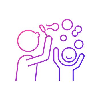 Blow bubbles together gradient linear vector icon