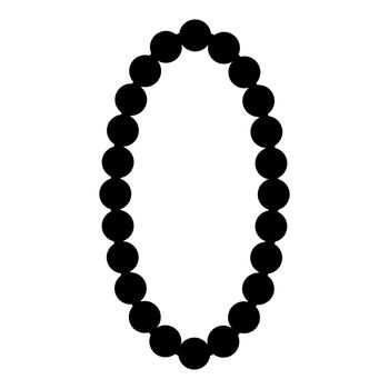 Necklace pearl Jewelry with pearl Bead Bijouterie Adornment icon black color vector illustration flat style image