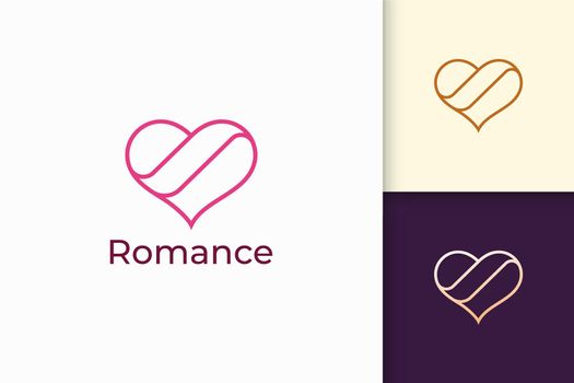 Simple line love logo represent romance or relation