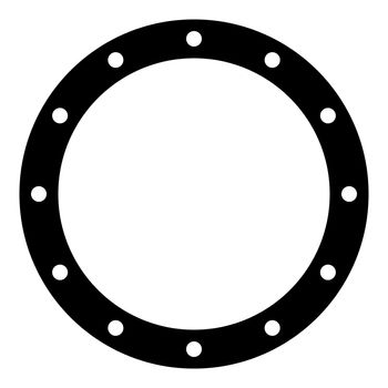 Rubber gasket with holes Grommet seal Leakage o-ring Reten icon black color vector illustration flat style image