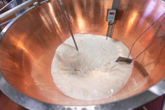 Parmesan cheese prduction process in Bologna Italy