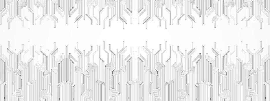 Abstract Technology Background, grey circuit board pattern, microchip, power line, blank space