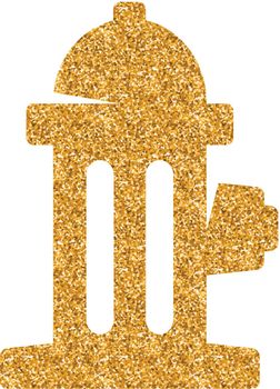 Gold Glitter Icon - Hydrant