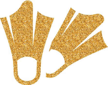 Gold Glitter Icon - Diving fins