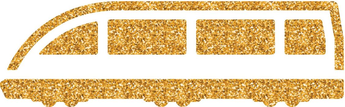 Gold Glitter Icon - Tram