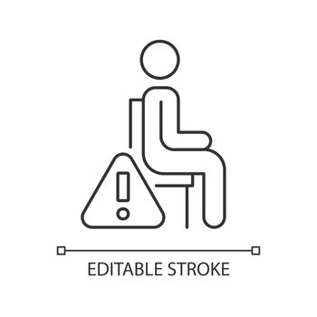 Remain seated linear manual label icon