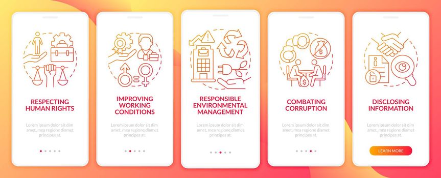 CSR issues red gradient onboarding mobile app page screen