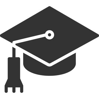 Graduation cap icon design glyph style