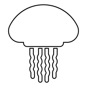 Jellyfish medusa marine animal underwater contour outline icon black color vector illustration flat style image