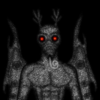Mothman with demonic wings.