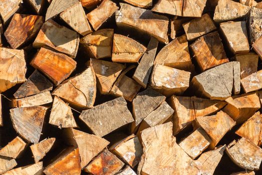background of firewood stack