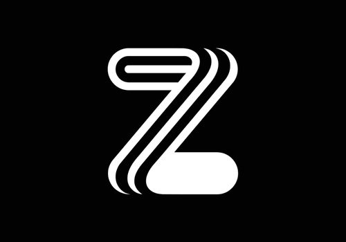 White capital letter Z. Graphic alphabet symbol for logo, Poster, Invitation. vector illustration