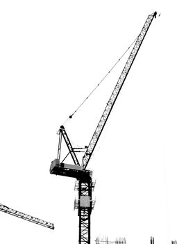 Tower crane working in construction site