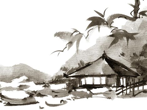 Chinese ink landscape