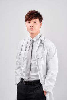 young smiling asian Doctor with stethoscope
