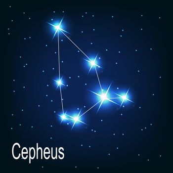 The constellation "Cepheus" star in the night sky. Vector illustration