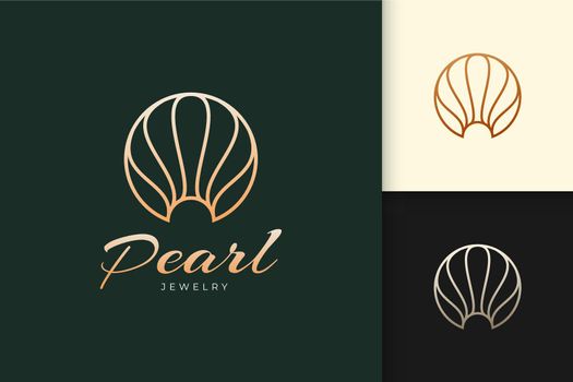 Pearl or jewelry logo in luxury and classy represent beauty and fashion
