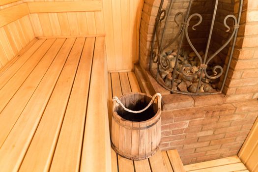 interior of a sauna