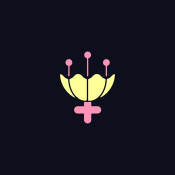 Gender symbol for female RGB color icon for dark theme