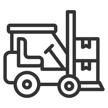 Forklift icon design outline style
