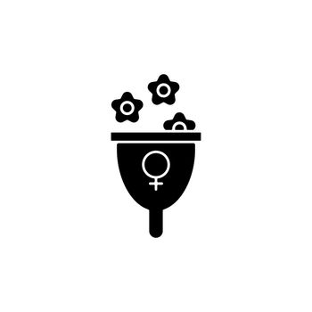 Femininity symbol black glyph icon