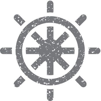 Grunge icon - Ship steer wheel