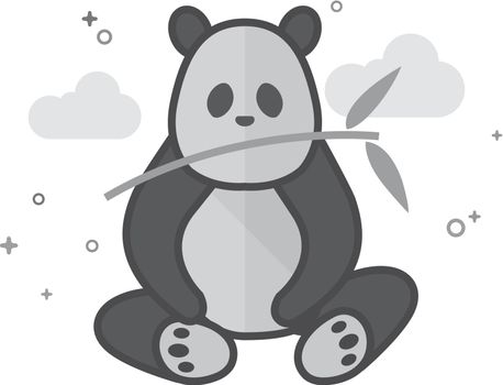 Flat Grayscale Icon - Panda