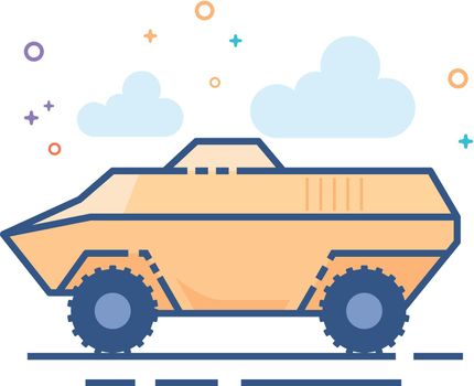 Flat Color Icon - Armored vehicle
