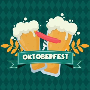 Munich International Beer Festival Oktoberfest, advertising background - Vector