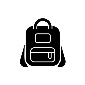 Schoolbag black glyph icon