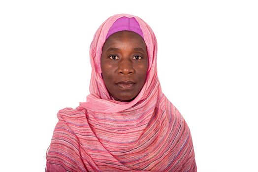 portrait of a young African woman with veil.