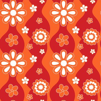 Bold Retro Seventies Floral Background