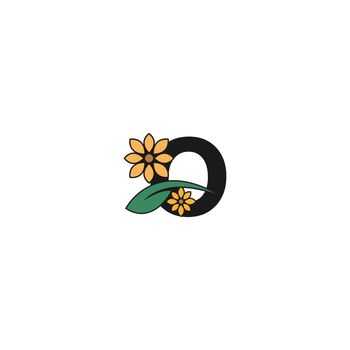a letter with flowers icon logo design vector