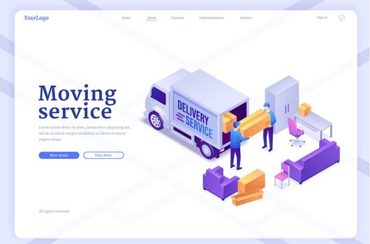 Vector banner of house moving service
